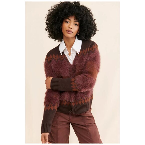 Urban Outfitters BDG Nordic Fuzzy Horse Cardigan - Picture 1 of 11